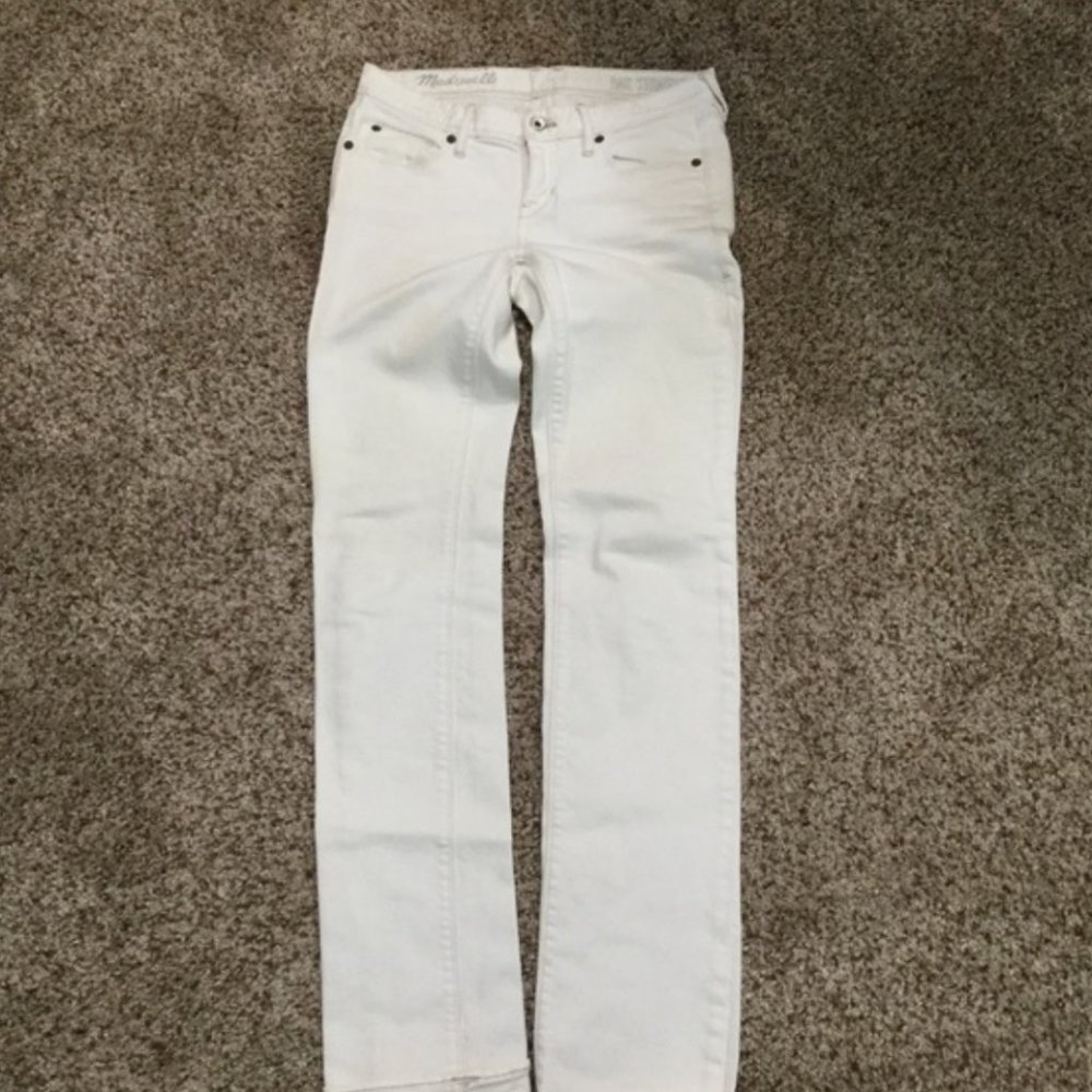 Madewell Rail Straight White Denim Jeans 26 x 34